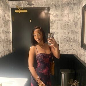 Fashion Nova Floral Dress - purple and pink